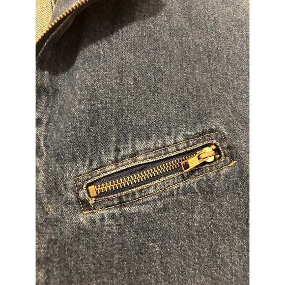 Vintage 90’s Long Sleeve Full Zip Retro Midi Blue Denim Dress Size 3 Rocker - Picture 2 of 7